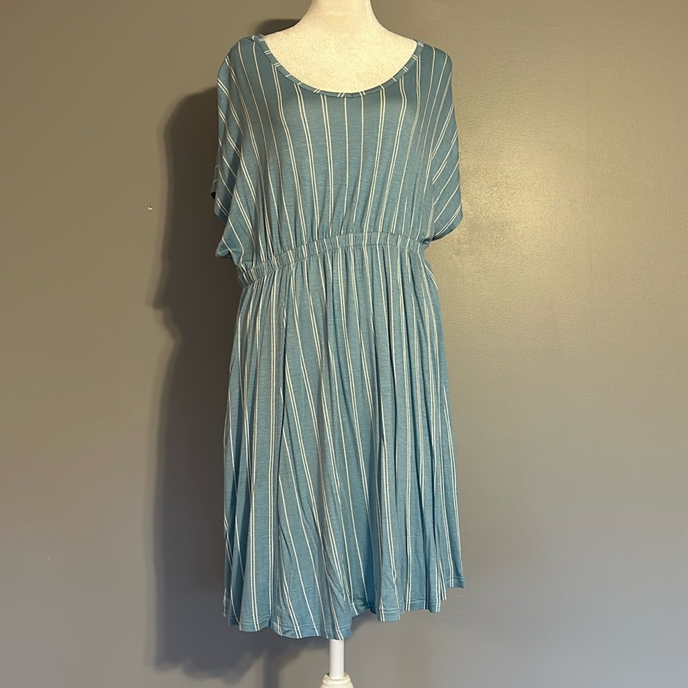 NWOT Allthreads Blue and White Striped Dress, Size Large